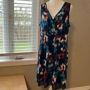 [XL]Simply Vera Vera Wang V Neck Midi Dress